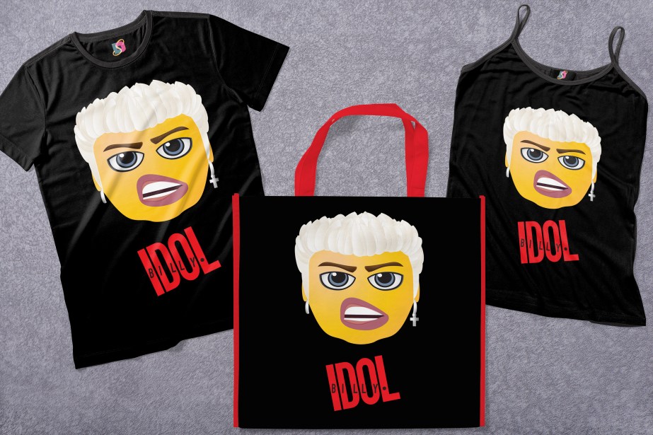 Billy Idol Emoji T-Shirts and Tote Bag